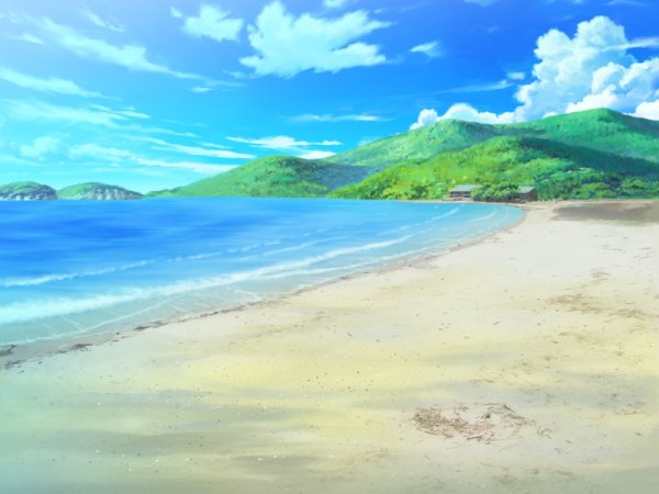 Красивый пляж аниме