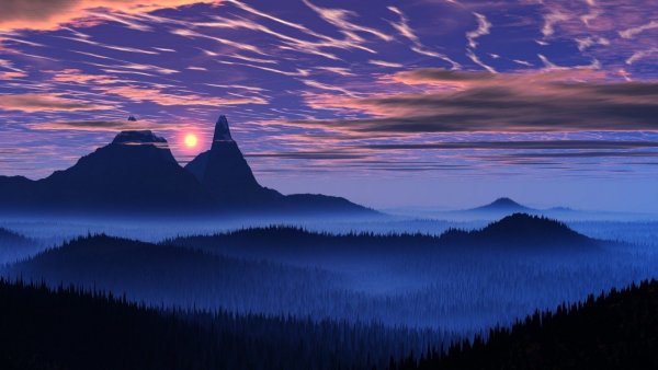 Закат в горах