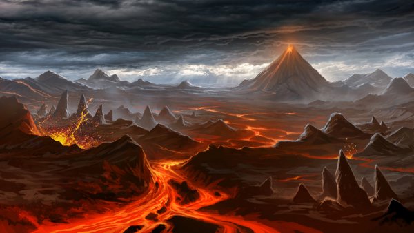 Горы вулкан лава