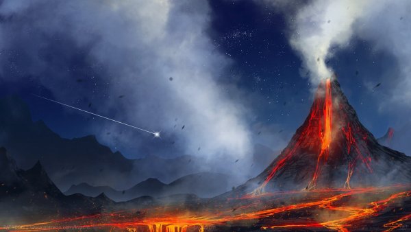 Извержение вулкана арт