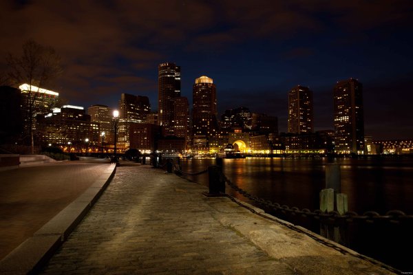 Ночной Бостон набережная