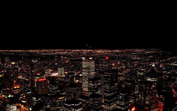 Город ночью сверху