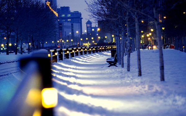 Ночной зимний город