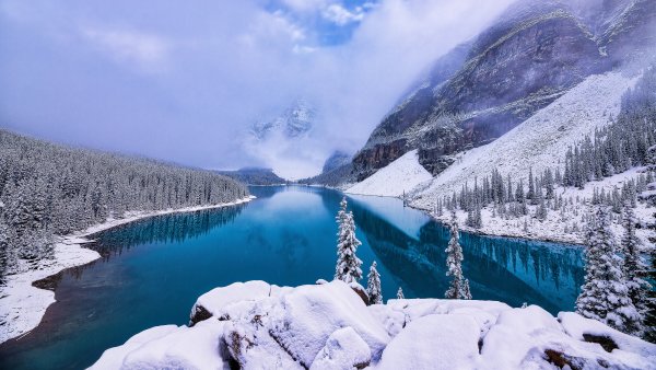 Озеро Морейн, Канада зима