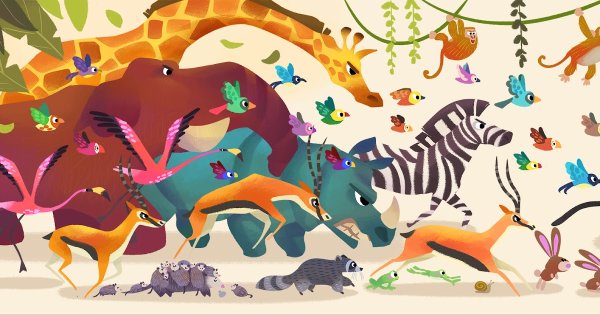 Карнавал животных детские рисунки