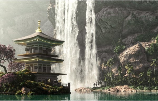Китай пагода горы