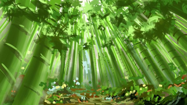 Бамбуковый лес мультяшный