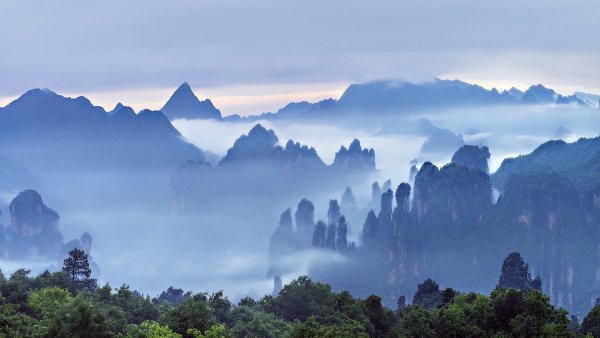 Горы Хуаншань Китай рассвет