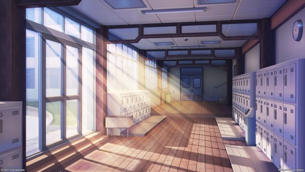Школьный коридор гача аниме