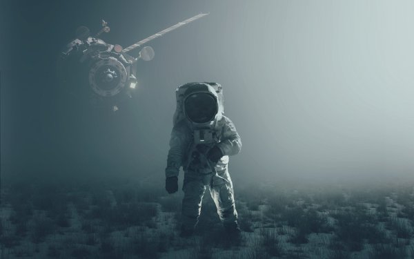 Одинокий космонавт в космосе