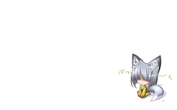 Котик на белом фоне аниме