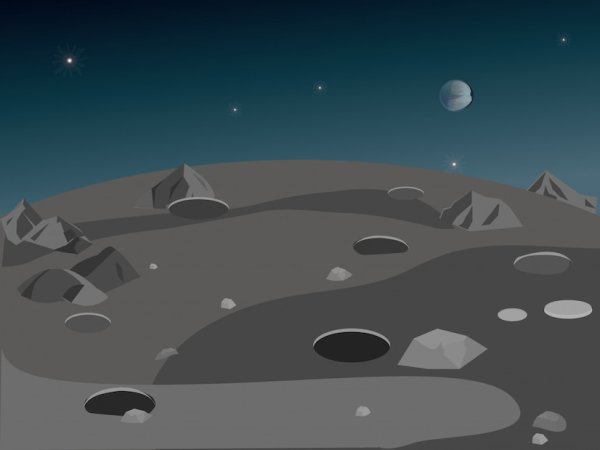 Поверхность Луны мультяшная
