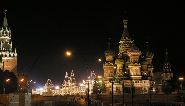 Красная площадь Кремль ночь