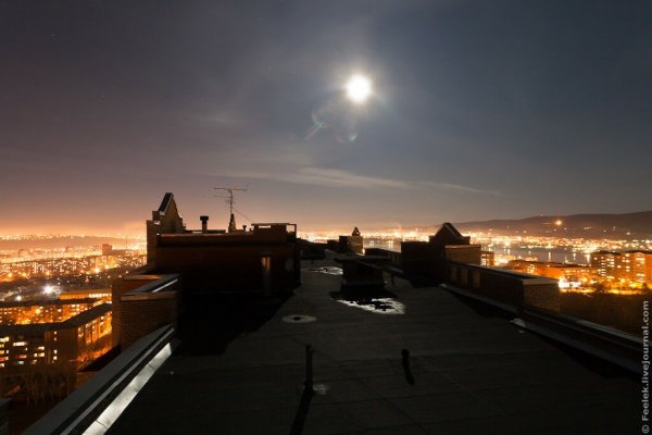 Вид с крыши ночью