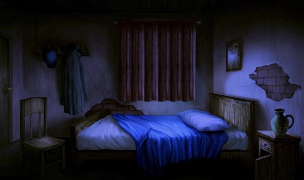 Фон кровать аниме ночью
