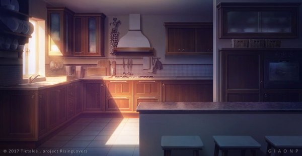 Кухня ночью аниме