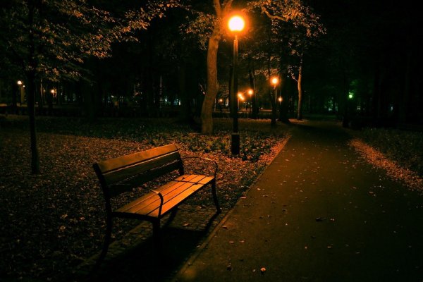 Ночной парк город Мелеуз