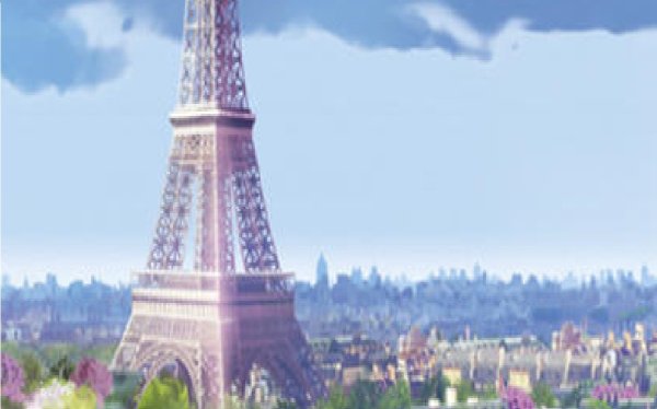 Леди баг и супер кот на фоне Парижа
