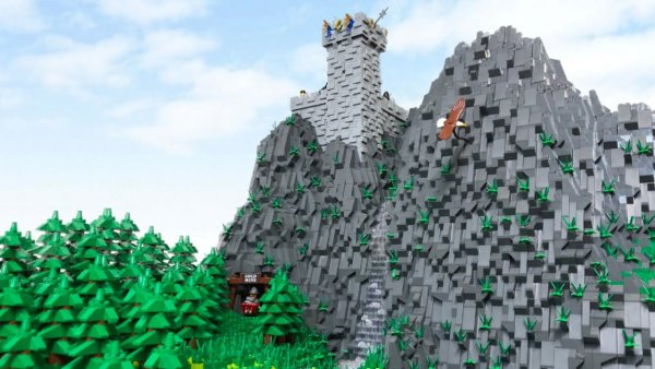 Лего горы с лесом