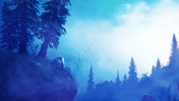 Синий лес туман