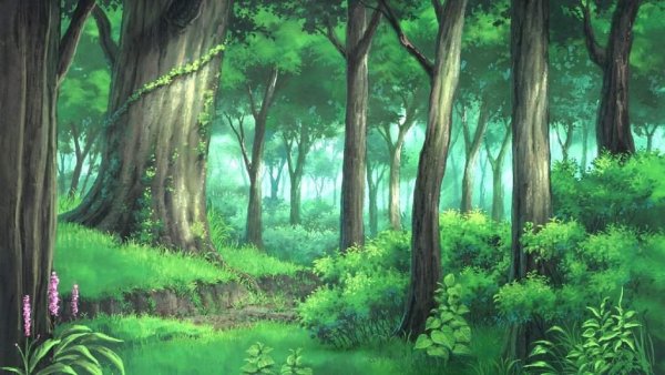 Лес в стиле аниме