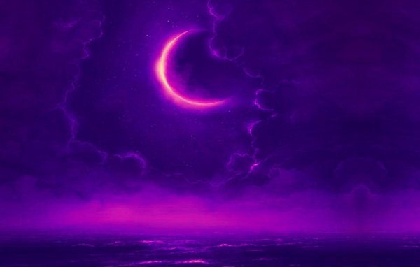 Фон луна и звезды фиолетовый
