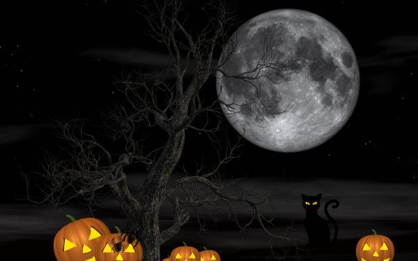 Луна в ночь Хэллоуина