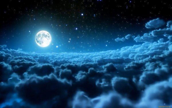 Фон луна ночь и звезды