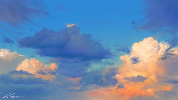 Облака живопись