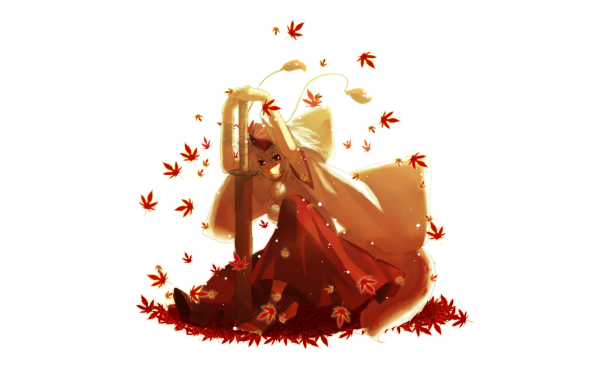 Девушка осень на белом фоне