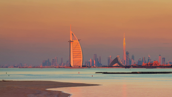 Дубай Бурдж Халифа с пляжа
