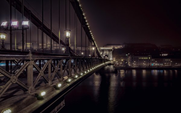 Ночной город мост