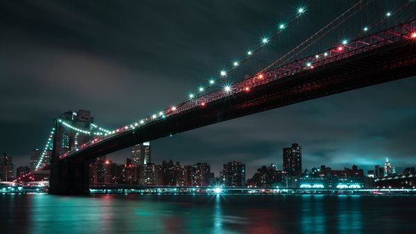 Фон мост ночью