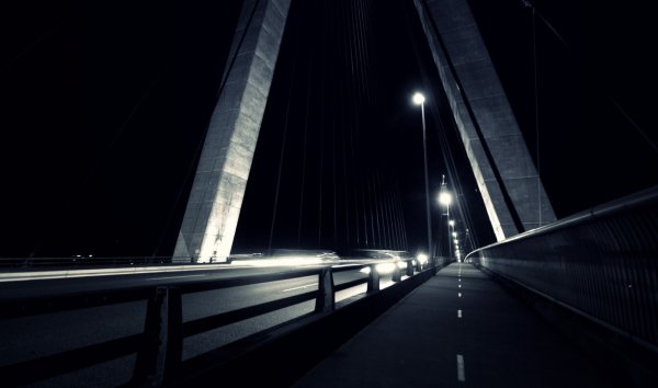 Дорога мост ночь