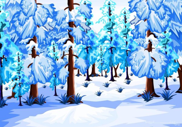 Зимние пейзажи из мультфильмов