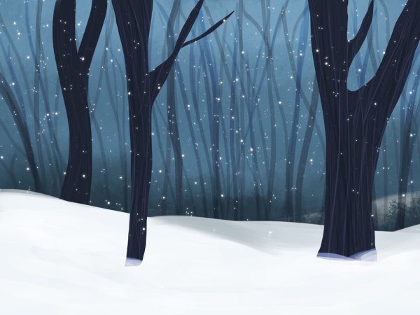 Зимний лес из мультика