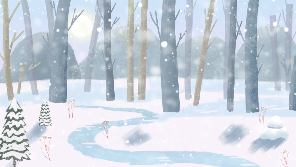 Мультяшный лес зимой