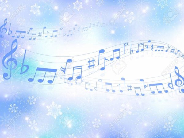 Фон музыкальный снежный