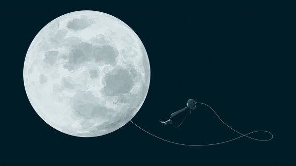 Фон нарисованная луна