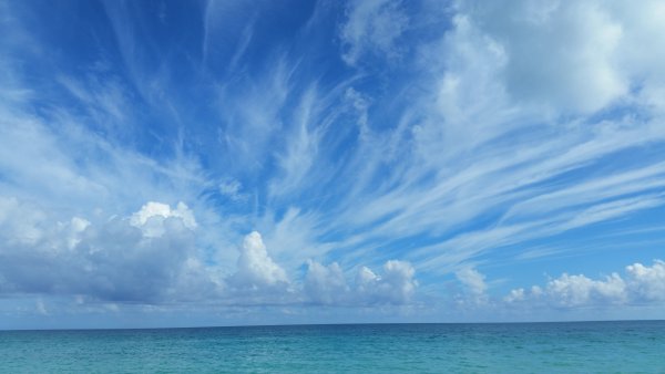 Фон небо с облаками и морем