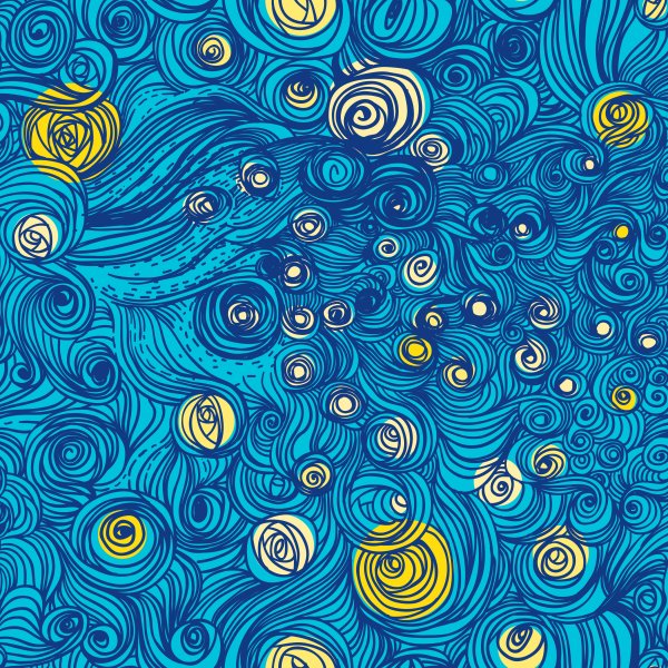 Картина Ван Гога Звёздная ночь вектор