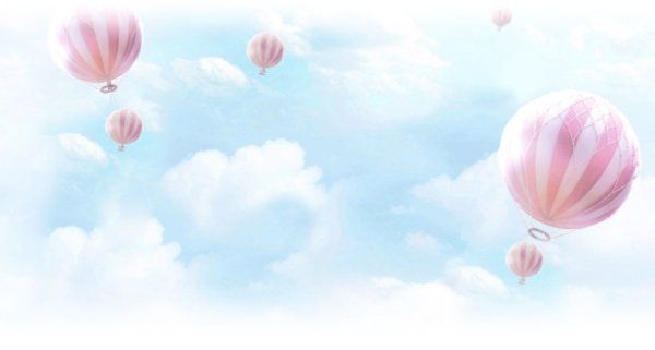 Детский фон облака с воздушными шарами