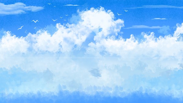 Фон нежный нарисованный облака