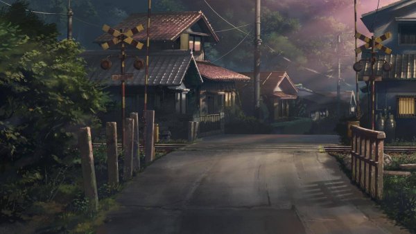 Фон ночь аниме деревня