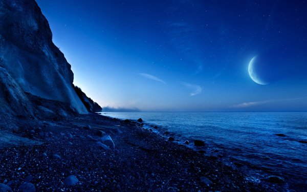 Ночное небо море