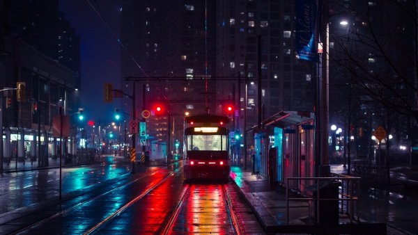 Ночная улица дождь