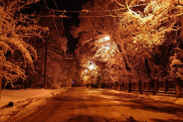 Фон улицы зимой ночью