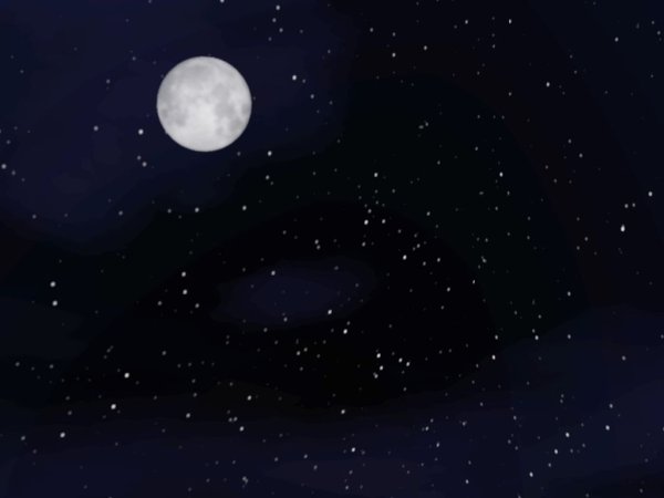 Небо с луной и звездами