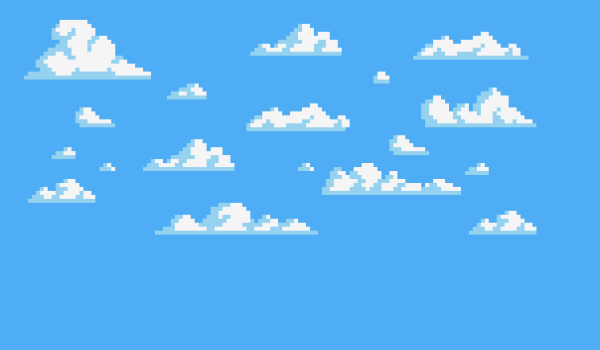 Облака пиксель арт