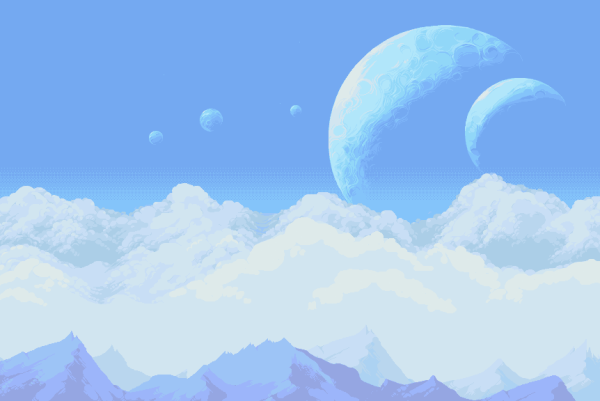 Пиксельное небо с облаками
